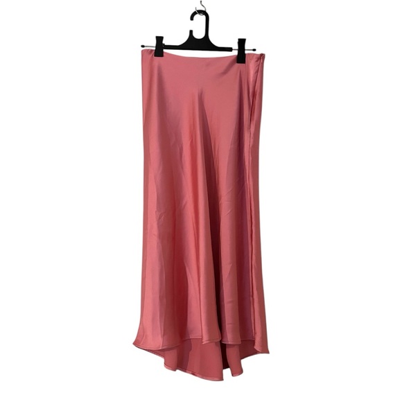 Zara Pink Satin Midi Skirt - Picture 3 of 6
